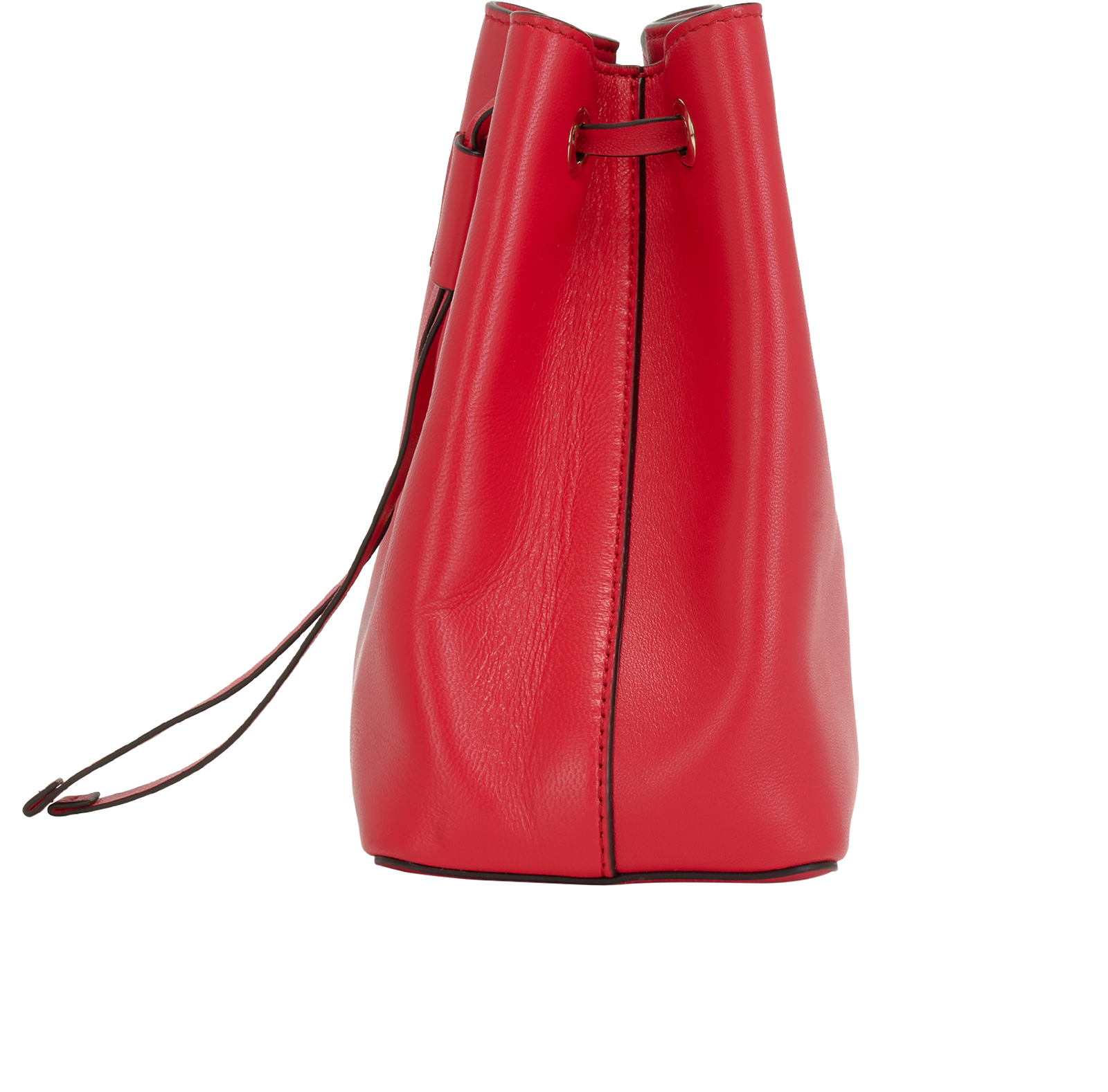 V Logo Bucket Bag, &pound;495, Handbags, Red, Leather, Bottom view